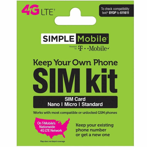 Simple Mobile SIM Card Kit - PrePaid Phone Zone